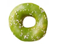 Домашни донъти / понички със суха мая с цветна зелена захарна глазура
